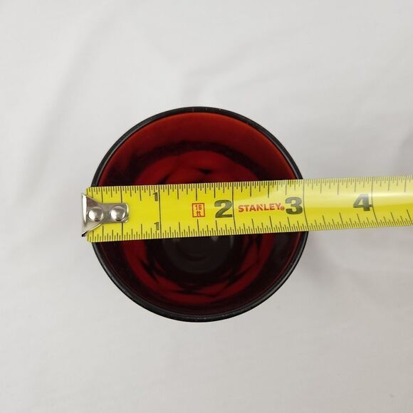 Vintage Anchor Hocking Ruby Red Depression Glass Drinking Tumbler Set of 4 - Picture 8 of 8